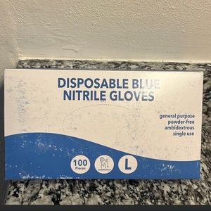 Disposable blue nitrile gloves